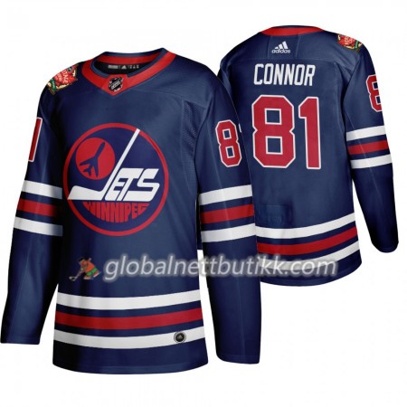 Winnipeg Jets Hockeydrakt Kyle Connor 81 Adidas 2019 Heritage Classic Navy Authentic - Herre